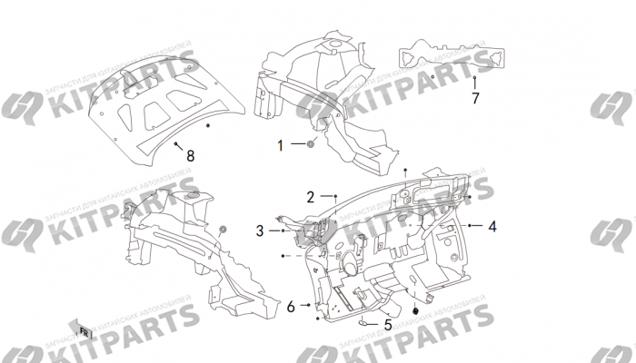 Отделка уплотнения отделения двигателя Haval H2