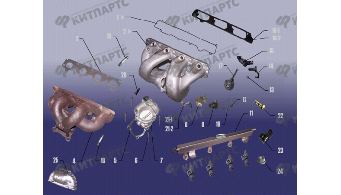 Впускной, выпускной коллекторы Chery Fora (A21)