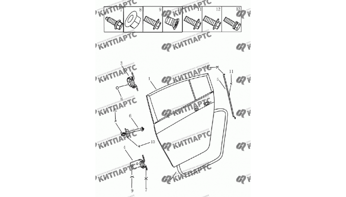 Дверь задняя (хетчбэк) Geely Emgrand (EC7)