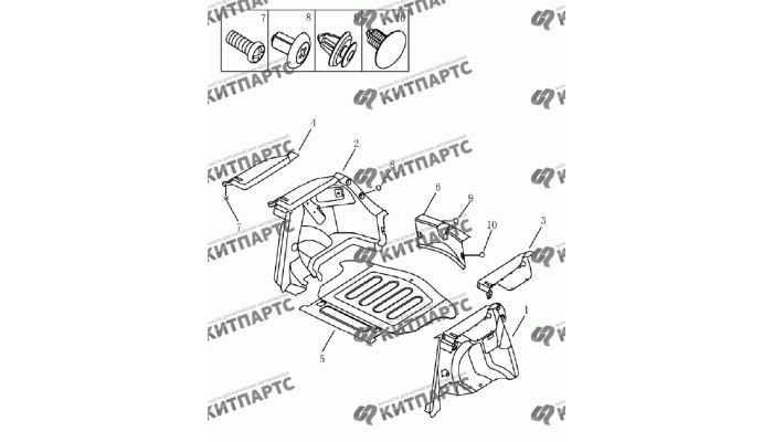 Обивка багажника (хетчбэк) Geely Emgrand (EC7)