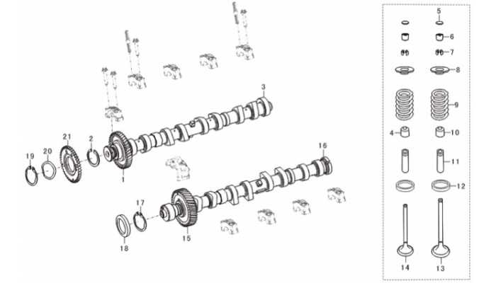 Распределительный вал и клапаны Lifan Smily